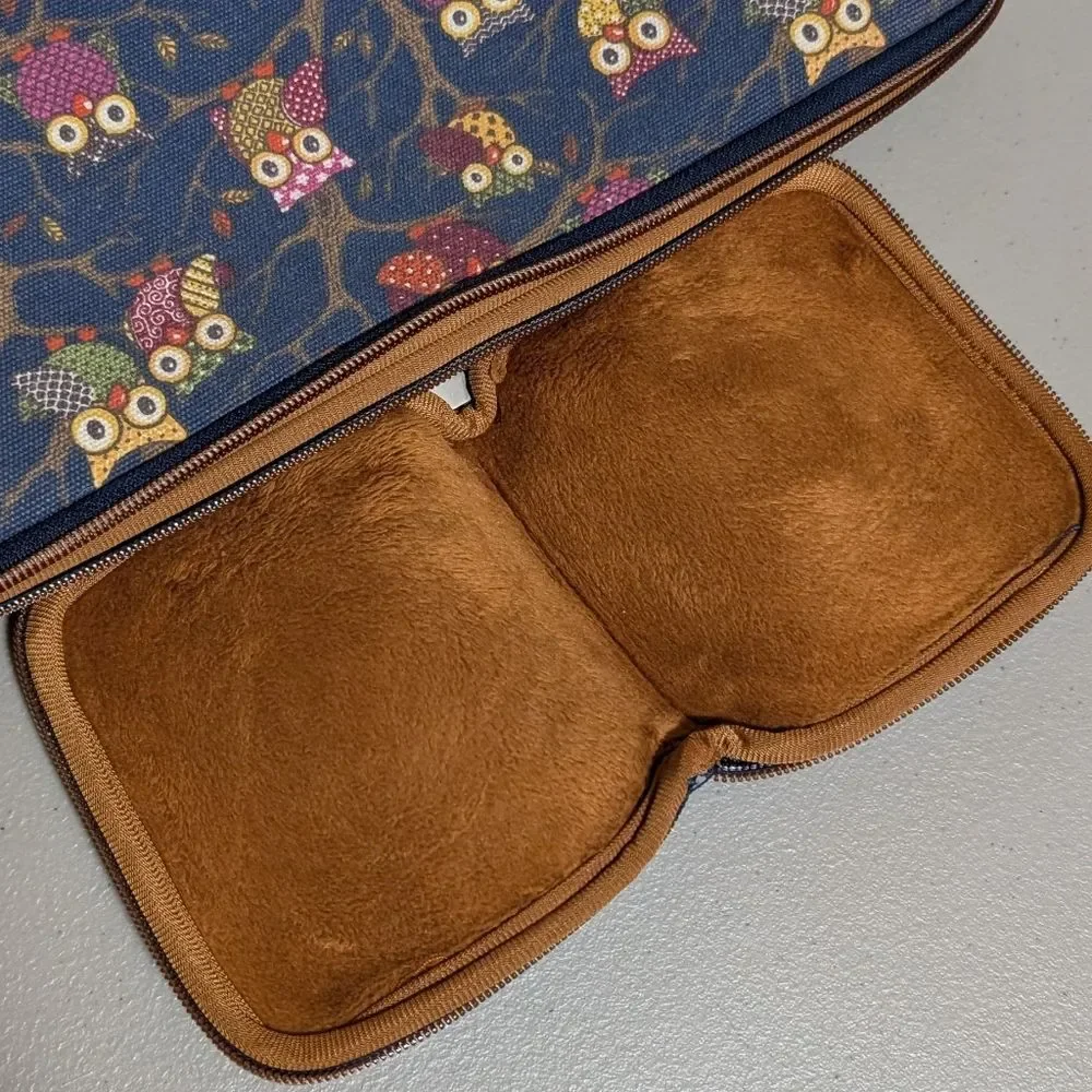 Kamor 2 piece laptop sleeve with wallet owl animal padded bohemian computer case